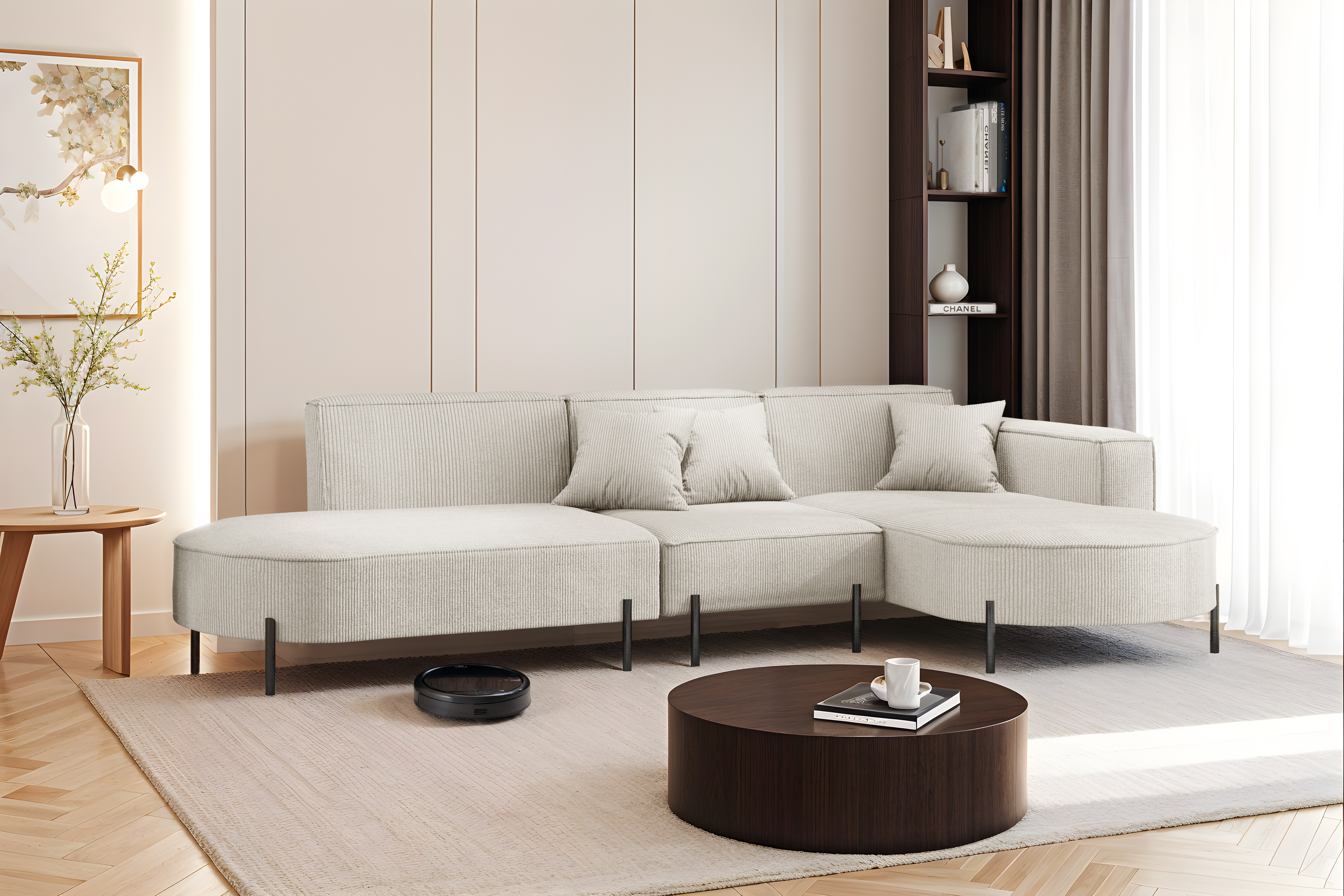 Parma L Hills Ecksofa L-Form Scala Sand Creme